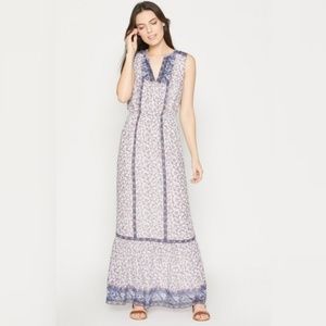 Joie White Atisha Silk Crepe De Chine Maxi Dress